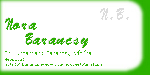 nora barancsy business card